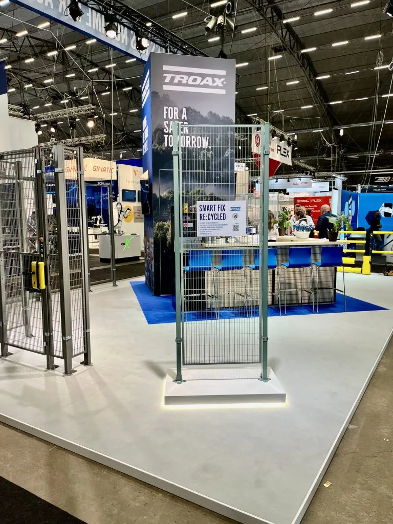 Troax gate system installed at full height in an exhibition stand by Wilzéns Expo